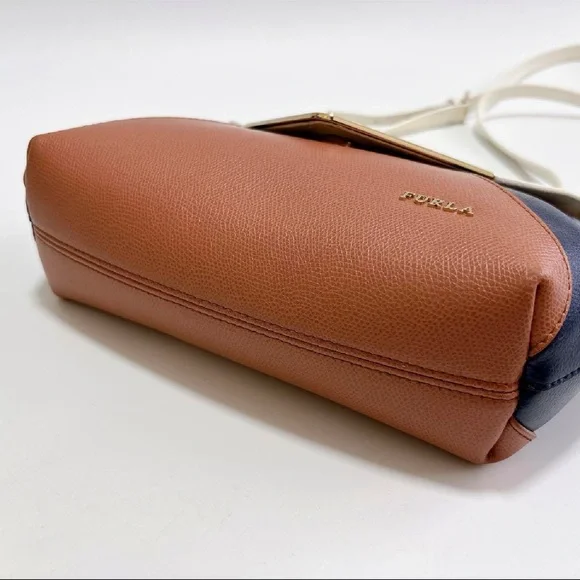 Furla Tricolor Crossbody Bag in Cream, Navy, and Brown - Picture 4 of 16
